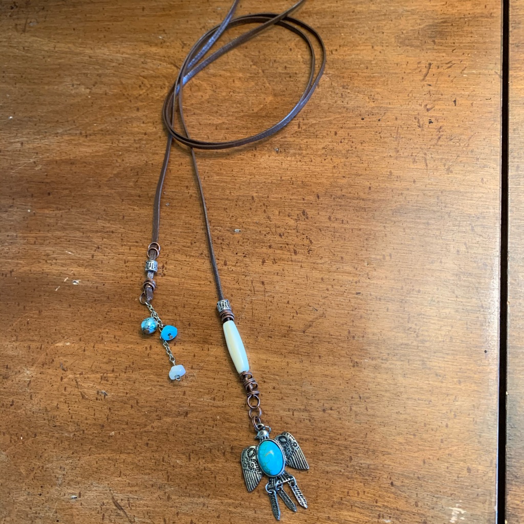 New Eagle Turquoise Necklace Sexy Choker Handmade Peacedbyalise Boho Leather Fun